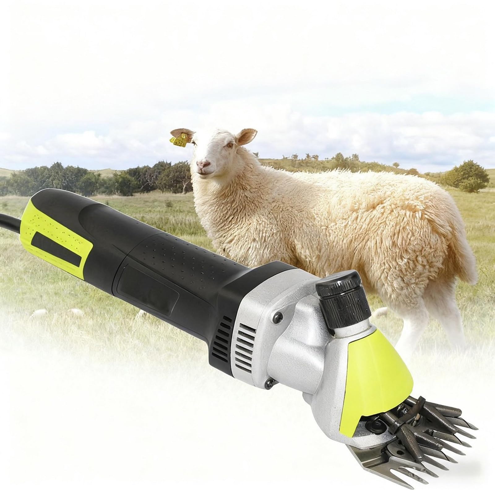 Esquiladora Ovejas, Cuchilla Eléctrica para Esquilar, Cortapelos Eléctricos para Caballos, 13 Dientes, 110V/220V Opcional, EU Plug 220V