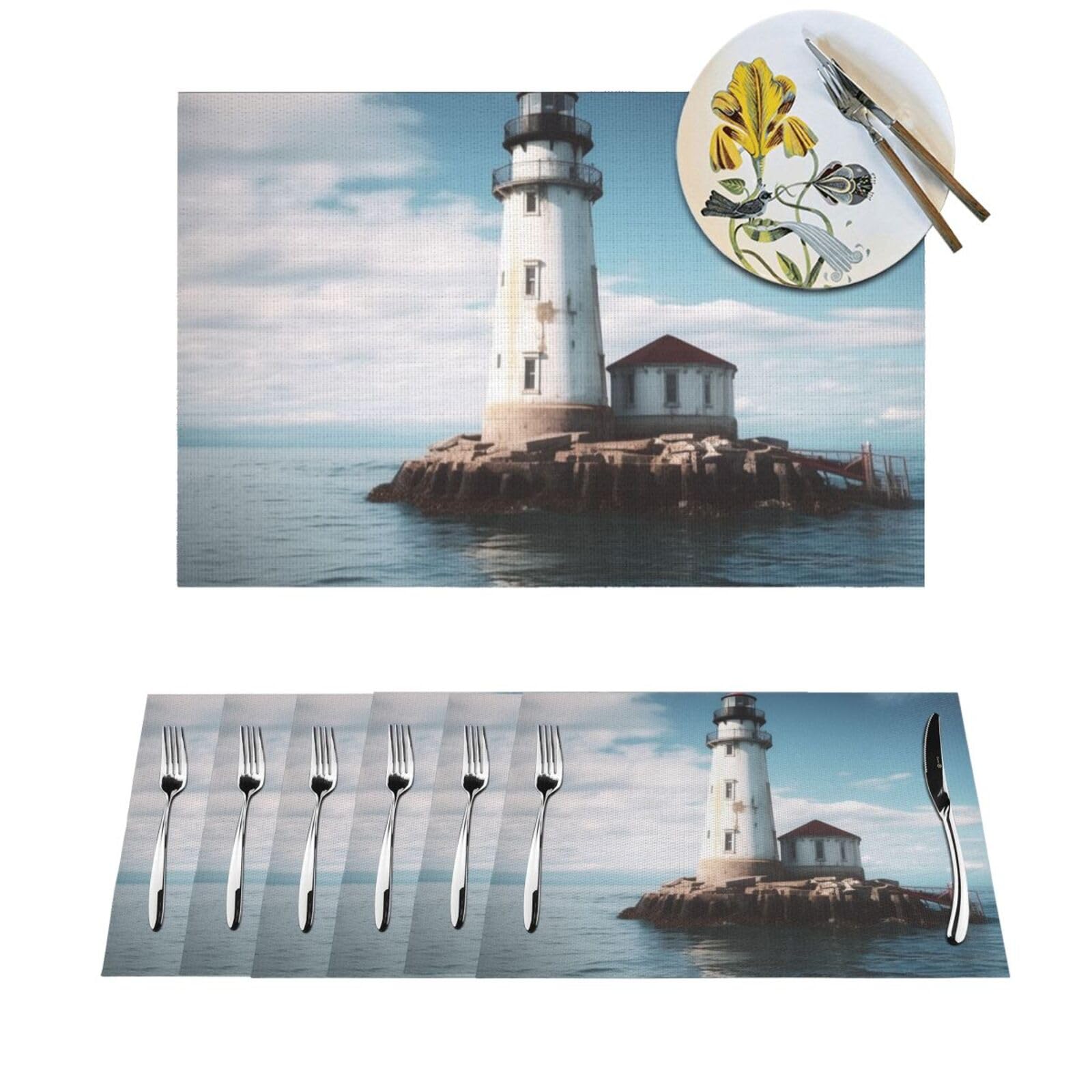 Sets de table tissés Light House Ocean haut de gamme au design durable pour table de cuisine