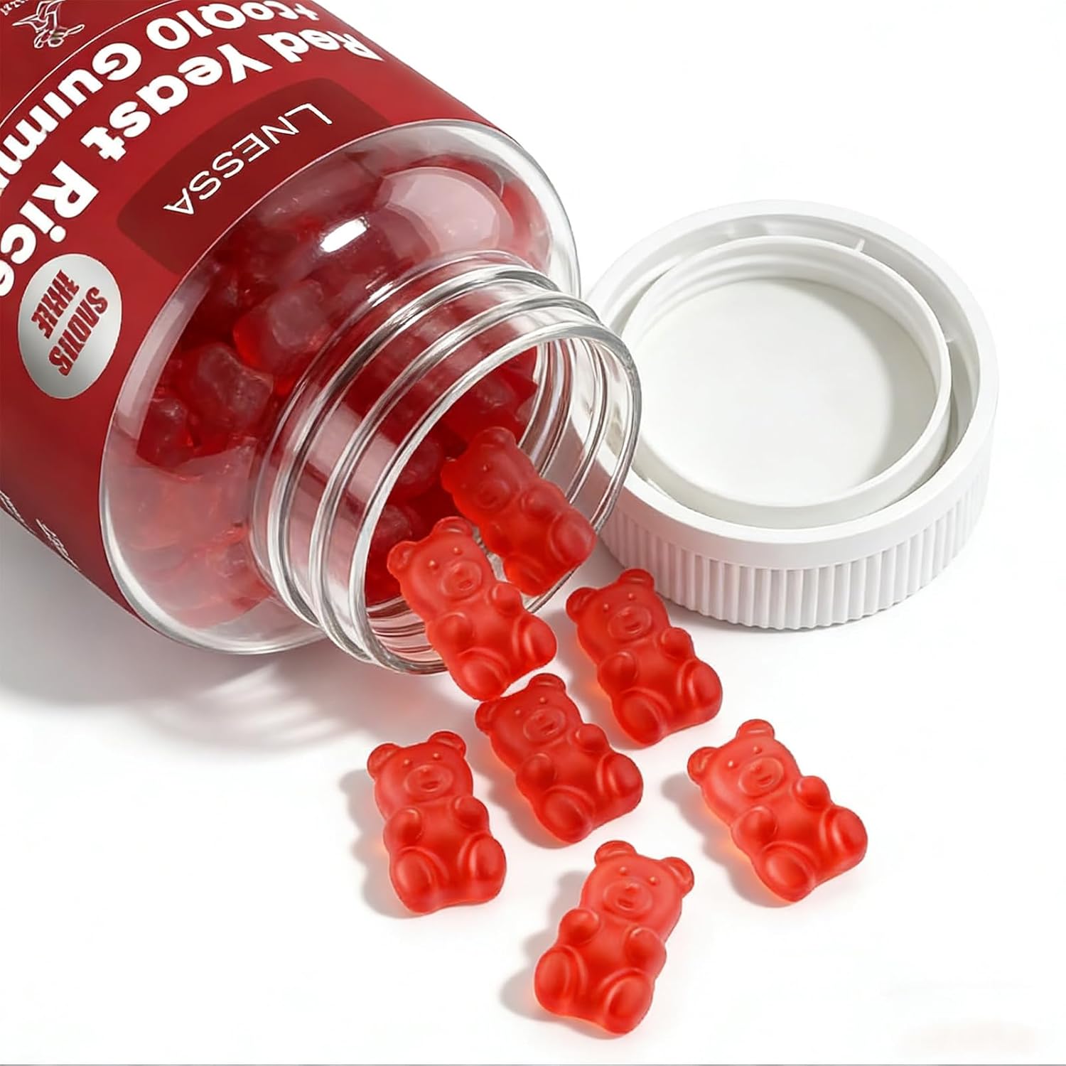 Lunessa Red Yeast Rice, with CoQ10 200mg | Red Yeast Rice 2400mg, Restores Body Vitality , & Maintains Healthy Cholesterol Levels for Men & Women, Non-GMO, Vegan, 60 Gummies -1PCS (Raspberry Flavor)