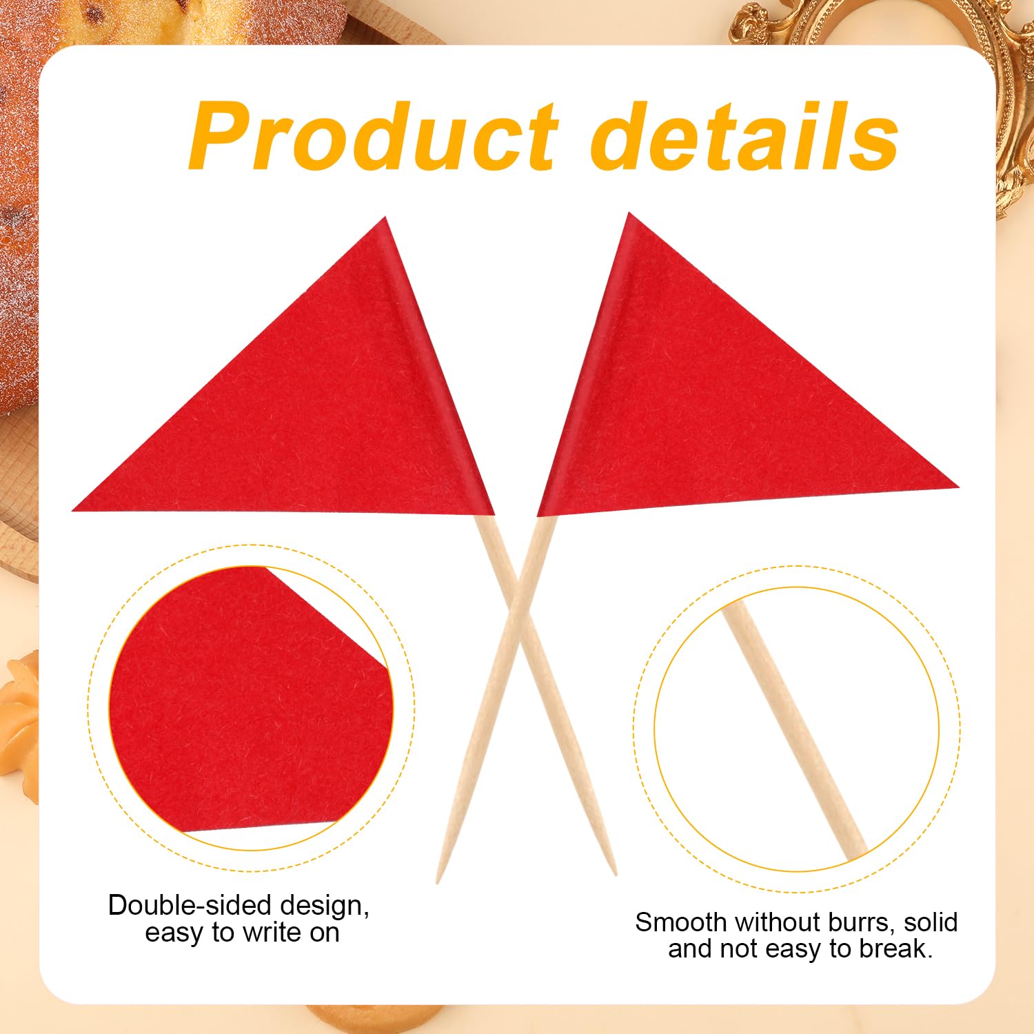 Bandierine Stuzzicadenti - 120 Pezzi, Bifacciali, Per Alimenti