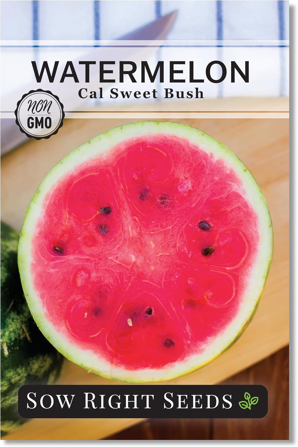 Sow Right Seeds Cal Sweet Bush Watermelon Seeds - Non-GMO Heirloom, Compact Vines, 5-7 lb Juicy Melons for Containers & Home Gardens