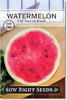 Sow Right Seeds Cal Sweet Bush Watermelon Seeds - Non-GMO Heirloom, Compact Vines, 5-7 lb Juicy Melons for Containers & Home Gardens