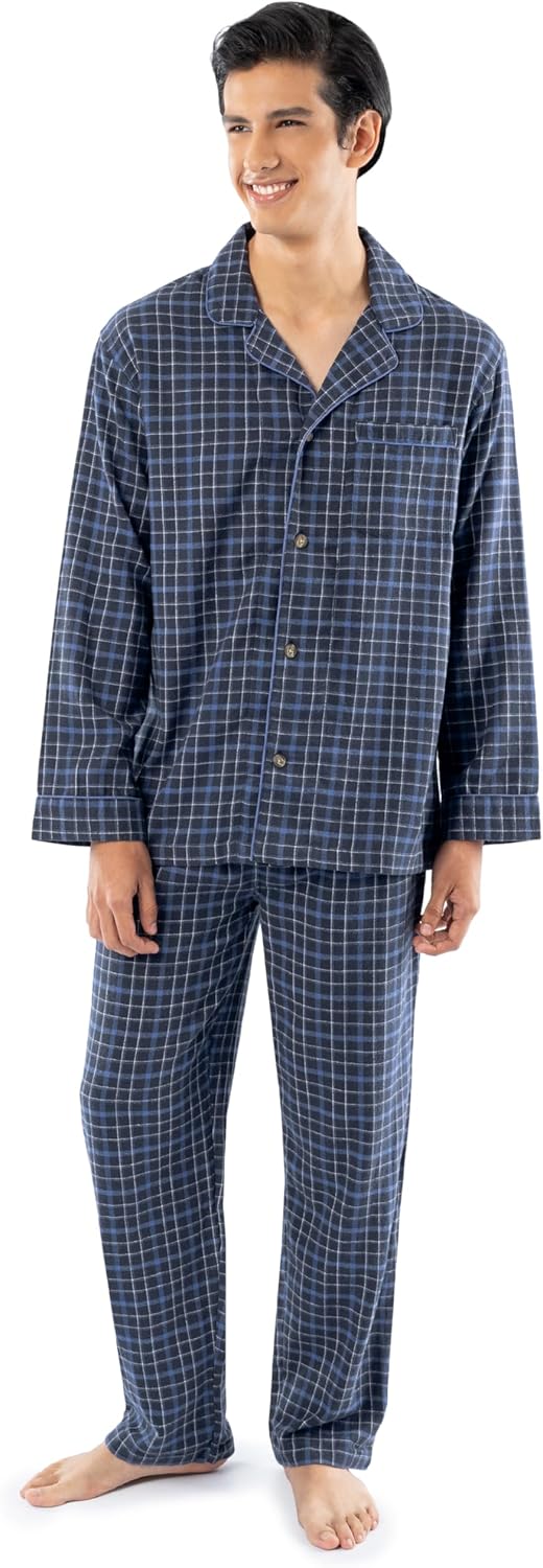 Fruit of the Loom mens Flannel Pajama Sleep Set