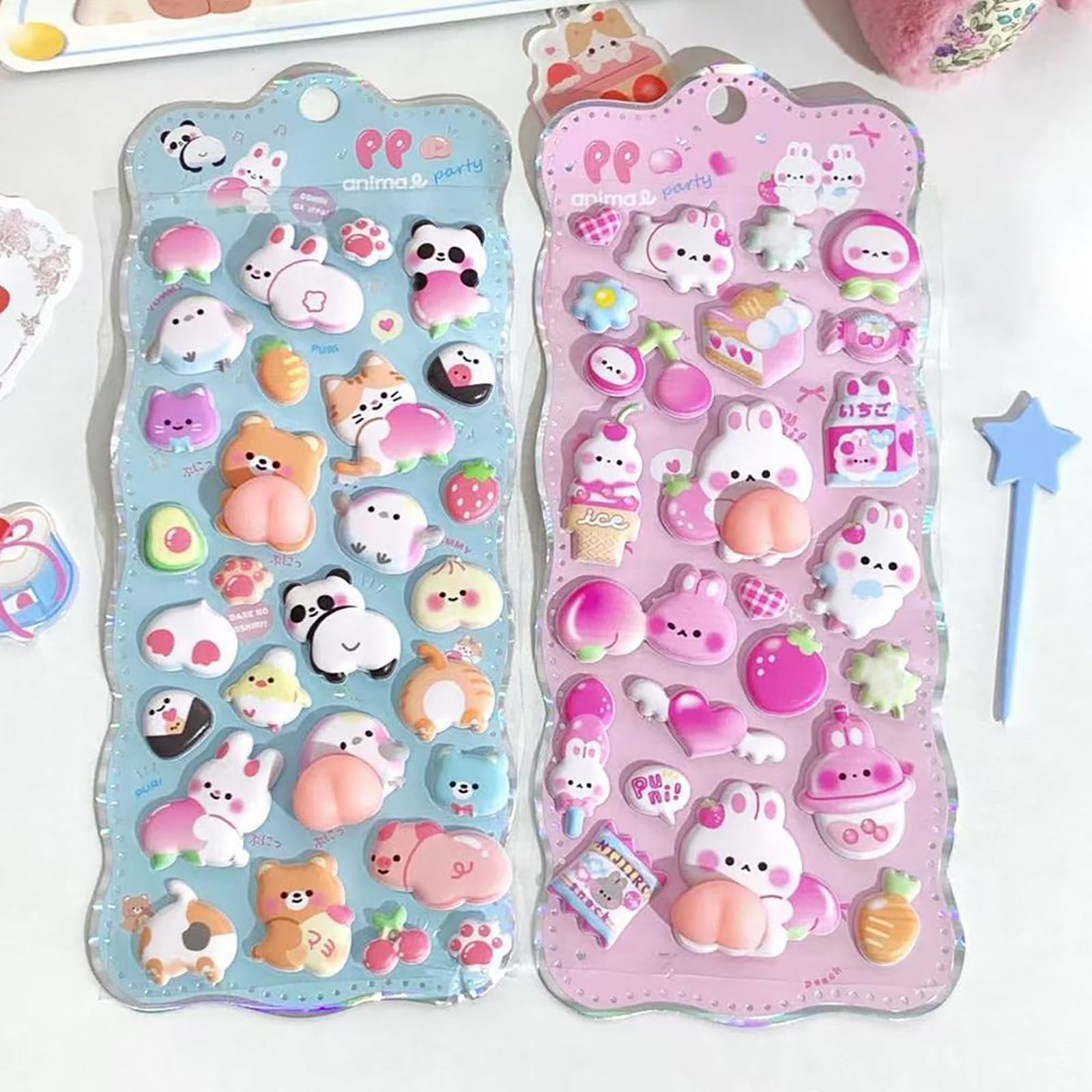 Amazon | 潤木社 ぷにぷにシール 2枚セット 触りたくなる ふわふわ