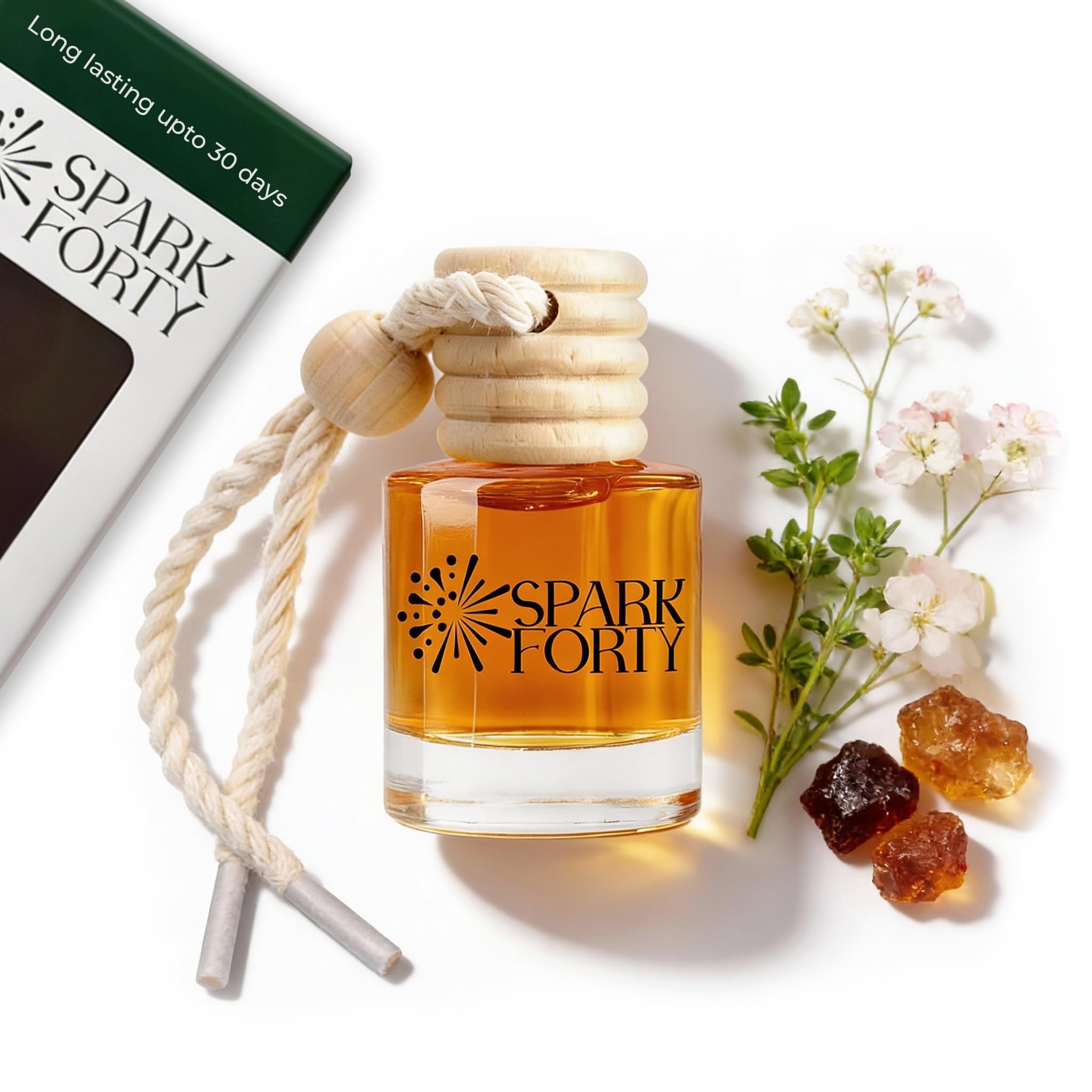 Floral Car Perfume Car Air Freshener 30-Day Luxury Hanging Diffuser Perfume Bouquet Gift for Men Women Essential Oil