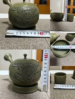 常滑焼　吉川秀樹作　（雪堂）急須 Amazon | 常滑焼 吉川 秀樹（雪堂） 壷堂刻 緑泥 横手急須/煎茶