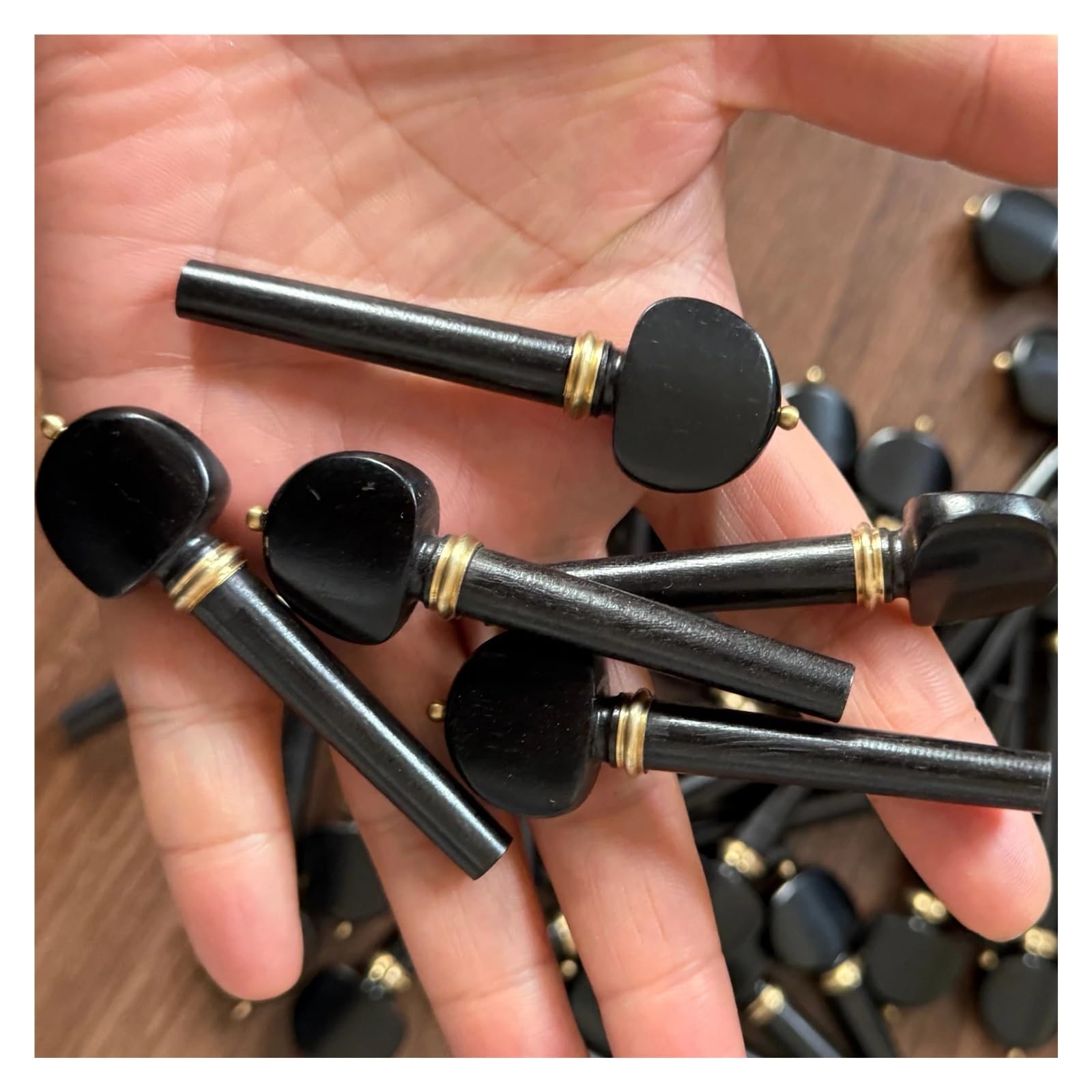 20 piroli for violino piroli for violino in ebano 4/4, anello in rame intarsiato, accordatore for violino 4/4 parti di violino a grandezza naturale