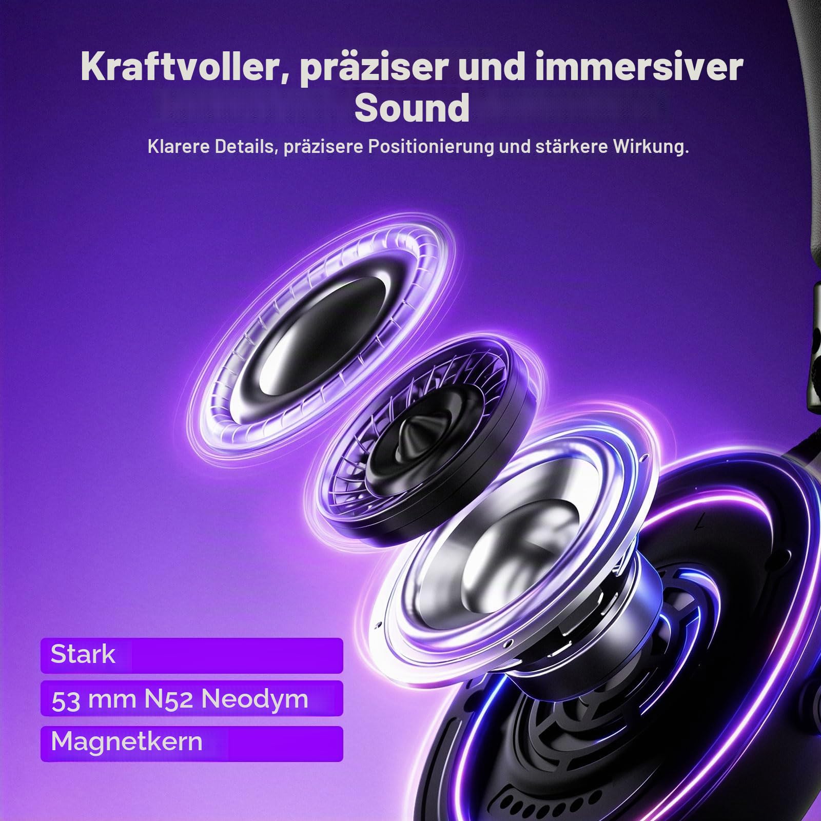 Akko Verge S9 Gaming Headset Kabellos 25ms Niedrige Latenz 270g Leicht | 53mm Treiber, Quad-Modus 2.4G Bluetooth Kabel, Mikrofon mit Geräuschreduzierung, 250H Akku, für PC PS5 PS4(Schwarz Rot)
