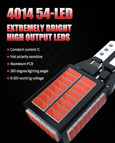 Miniatura 3 de AILEO Bombilla LED 912 921 mejorada, luz de marcha atrás, 3600 lm, súper brillante, 6000 K, blanco 4014 54-SMD, chipset Canbus, sin error, T15 W16W