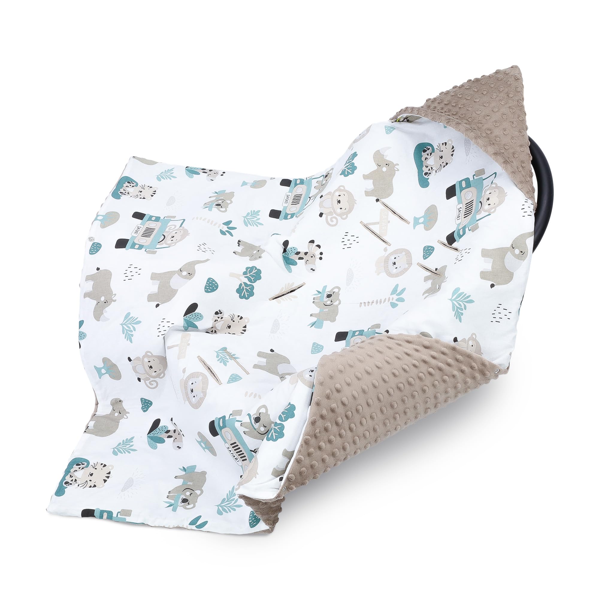 Sacco ovetto coperta invernale 90x90 cm - universale lavabile copertina per passeggino bebe per seggiolino auto bambino o swaddle neonato 0-6 mesi Oeko-Tex Africa marrone