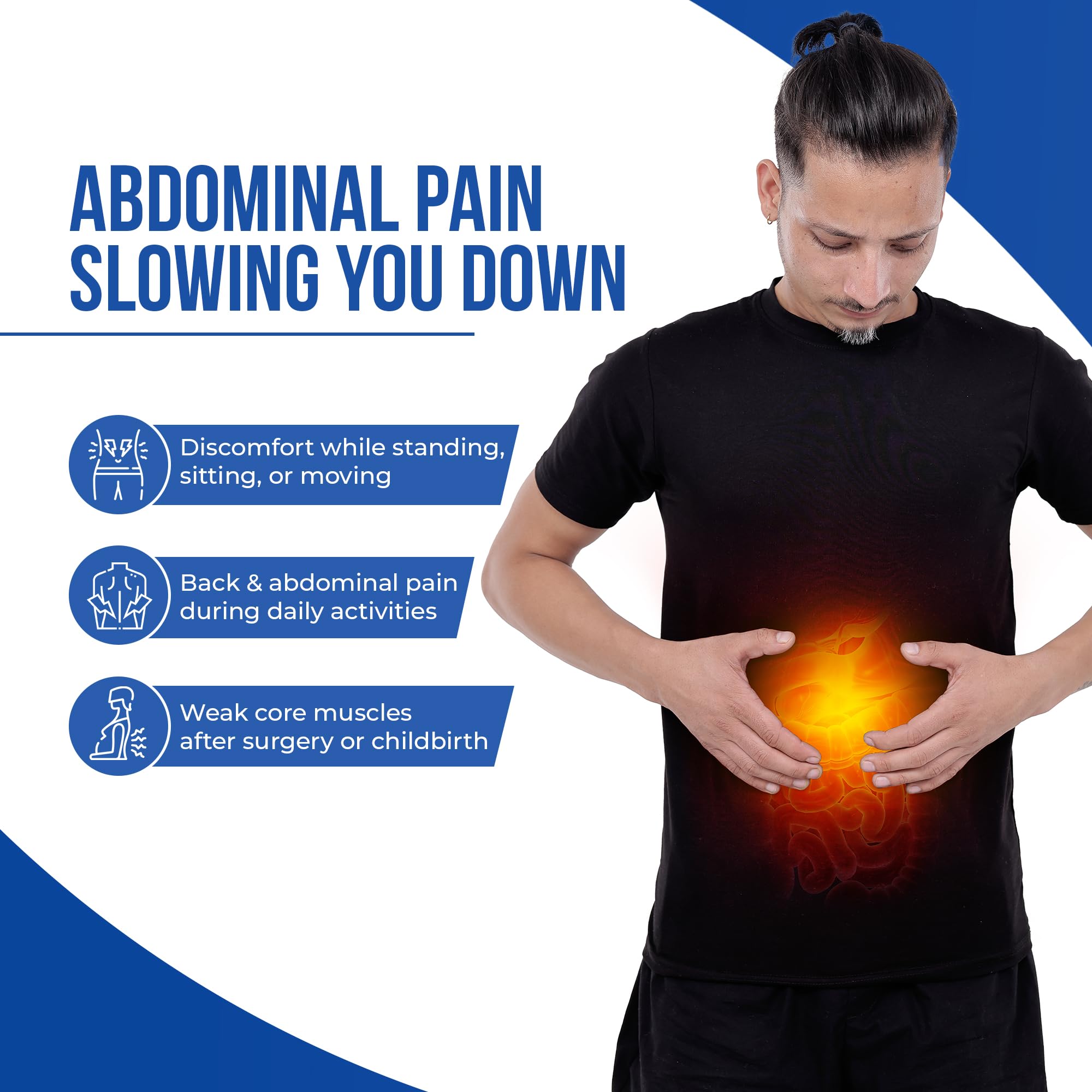 Leeford Ortho Abdominal Belt | Abdominal Binder for Recovery & Support | Post-Surgery Belt for Back & Waist Pain Relief | Breathable & Lightweight Size- L - Image 3 thumbnail