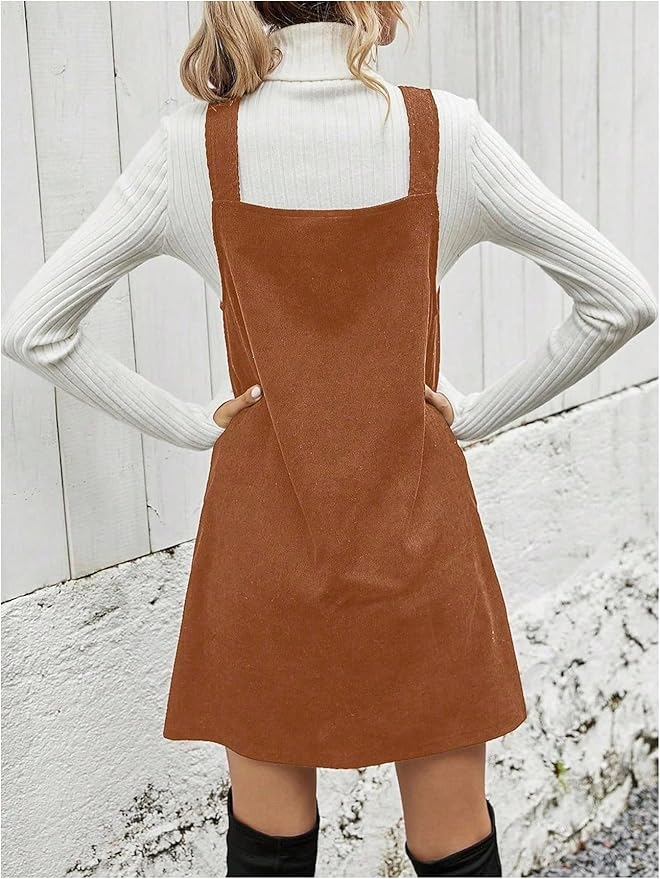 Overall Short Corduroy Pinafore Dress Urban Outfitters Corduroy Dress  Floerns Women's Casual V Neck A Line
