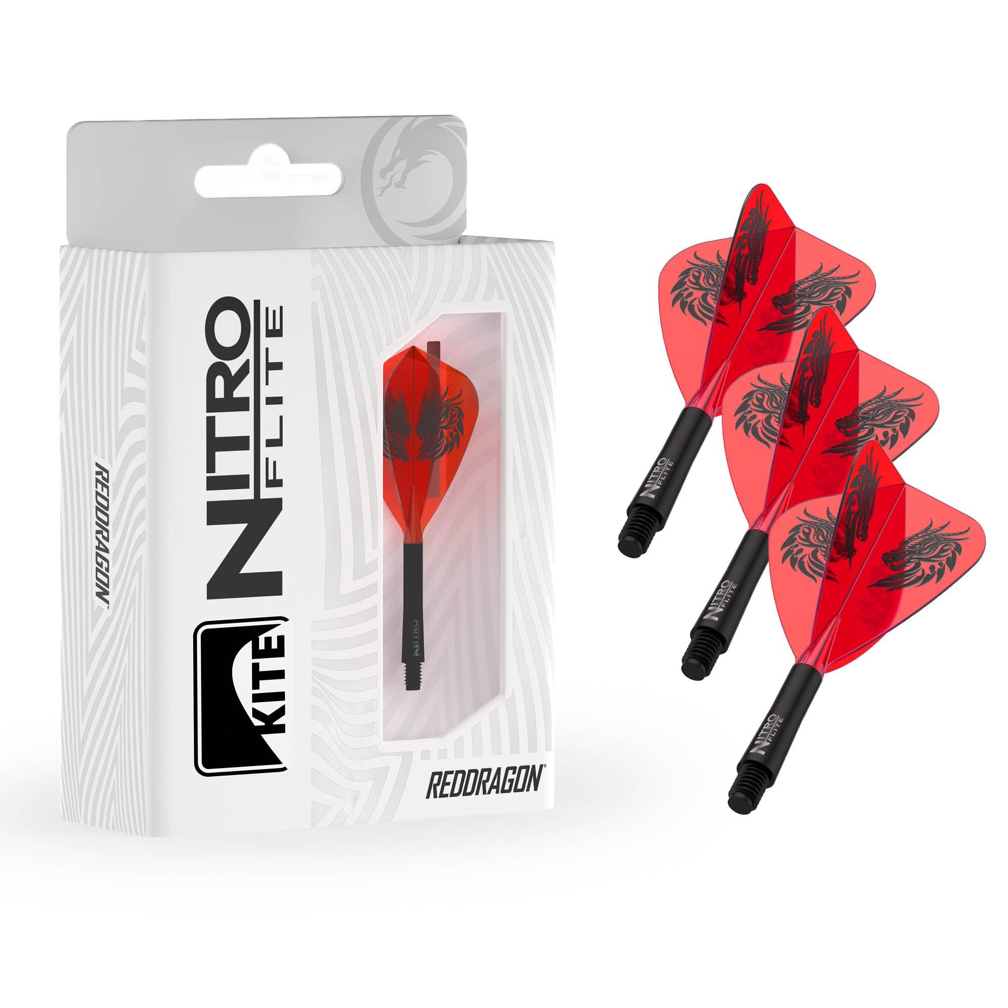 RED DRAGON Fléchettes Nitro Flite Système Flight & Shaft Intégré Jonny Clayton The Ferret Noir Orange Moyenne