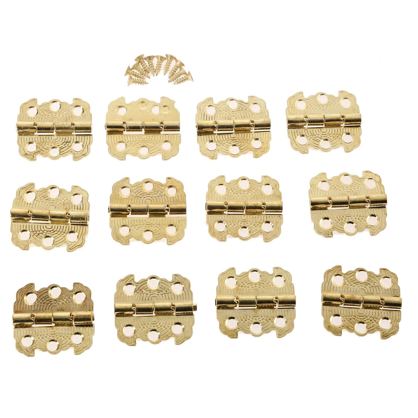 Nvsfzgiyg Bronze Hinge, 12Pcs Antique /Gold 2927Mm Door Cabinet Furniture Accessories Jewelry Boxes Ffor Cupboard(Bronze)