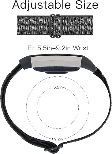 Miniatura 25 de YONWORTH - Banda elástica ajustable para reloj compatible con Fitbit Charge 2. Correa de nailon elástica, suave para muñecas. Pulsera deportiva