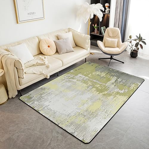 jejeloiu Alfombra abstracta verde de poliéster de 5 x 7 pulgadas, moderna, estética, mármol, para sala de estar, dormitorio, diseño retro, acuarela,