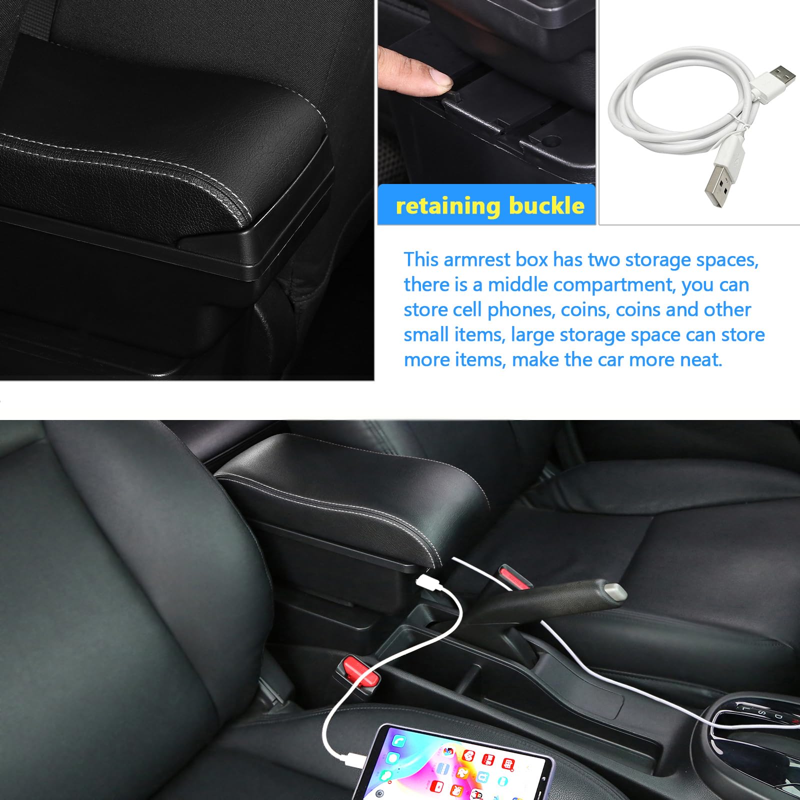 Reposabrazos Central De Piel, Para Seat Ibiza (a Partir De 2009), Color Negro