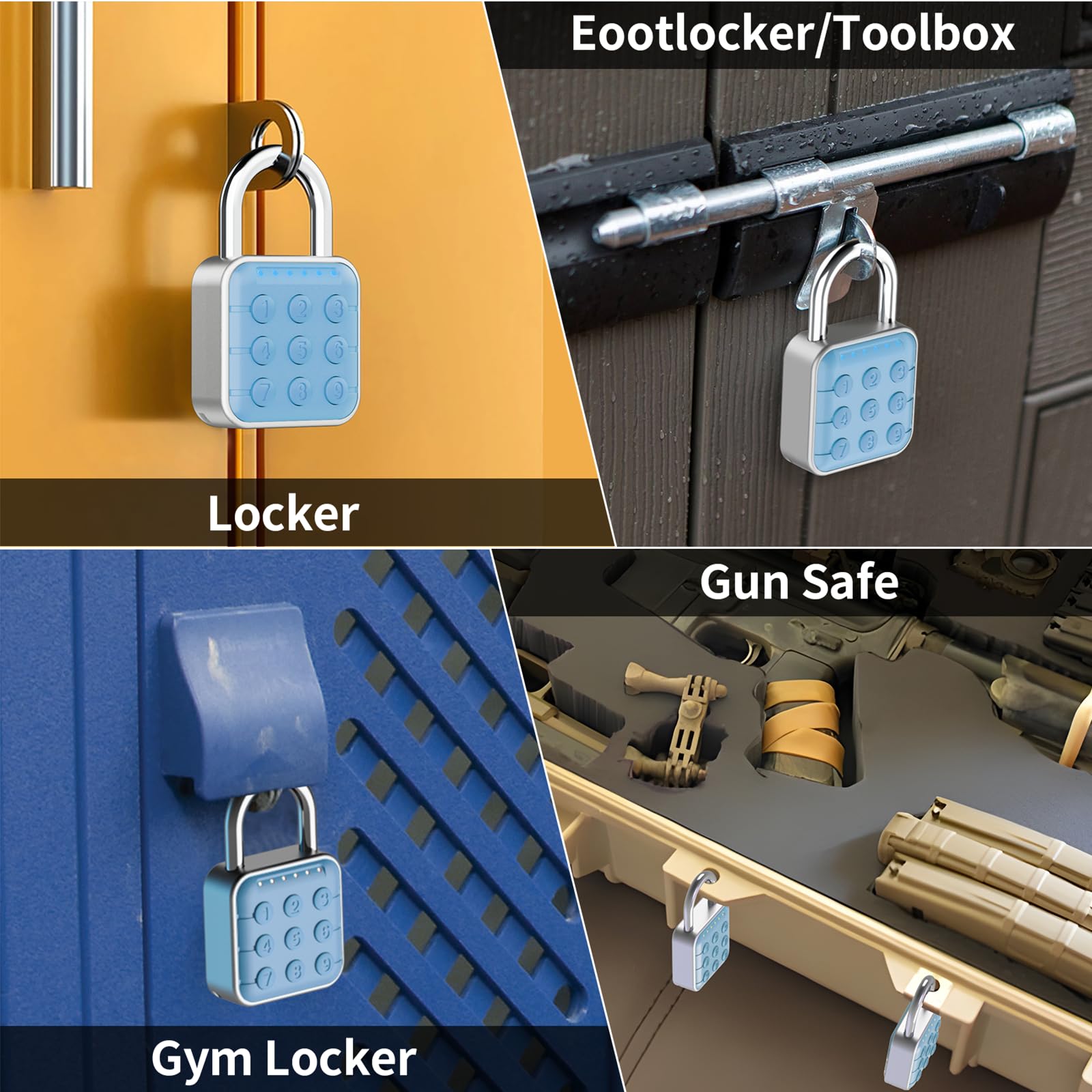 Serrure à combinaison pour casier, serrure de casier et serrure de casier de gym – Haute sécurité, facile à utiliser pour la gym, l'école, les voyages, l'extérieur