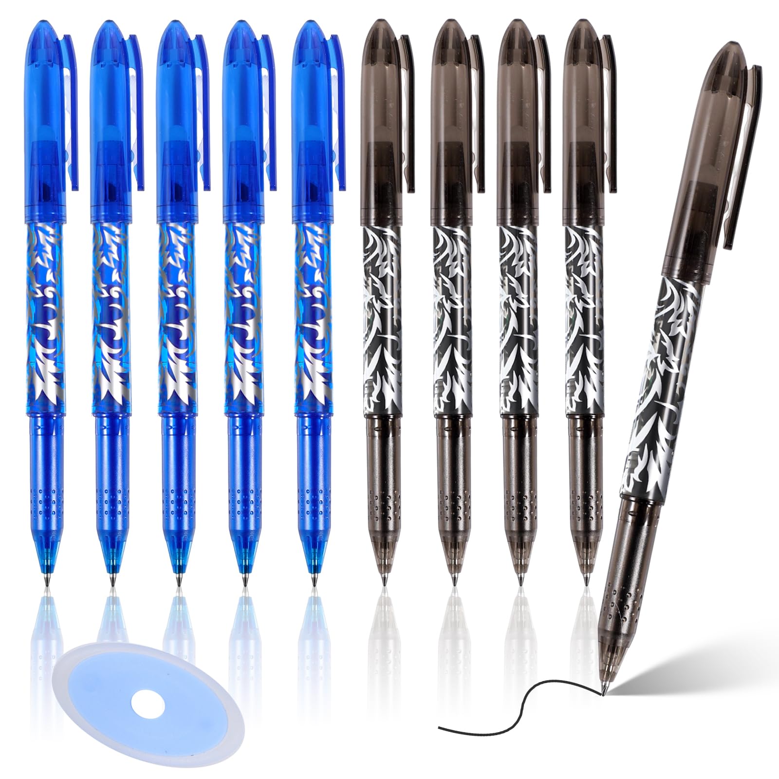 10 Pcs Erasable Gel Pens, 0.5mm Liquid Ink Gel Pens Quick-Drying ...