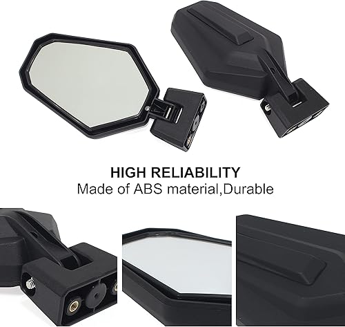 Miniatura 5 de Espejos laterales plegables ajustables compatibles con accesorios Can-Am Maverick Trail Sport Commander 2018-2022 (2 piezas 715003639)