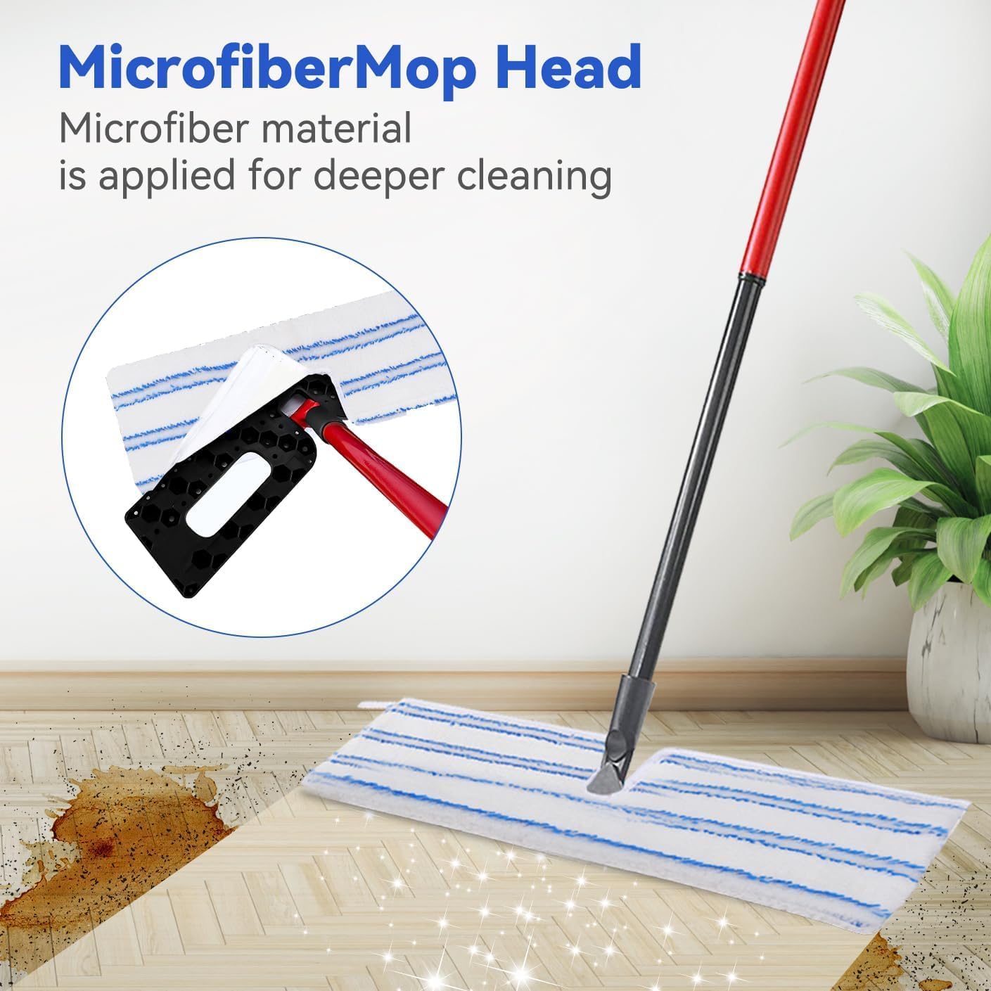 Mop Heads Replacements Compatible with Cedar Dual-Action Flip Mop - Microfiber Mop Replace Pads for Dry/Wet Use - Reusable Washable Dust Mop Refills for Floor Cleaning,3 Pack image 5