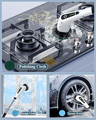 Miniatura 2 de Limpiador eléctrico giratorio para limpiar el baño limpiador de ducha eléctrico inalámbrico - Cepillo de limpieza eléctrico para bañera de azulejos