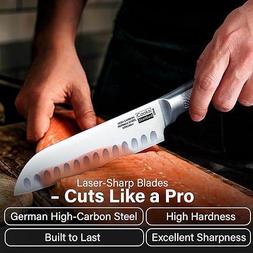 Miniatura 7 de Cooks Standard Juego de cuchillos de cocina con bloque de 6 piezas, hoja alemana de alto carbono de forja de acero inoxidable con bloque de