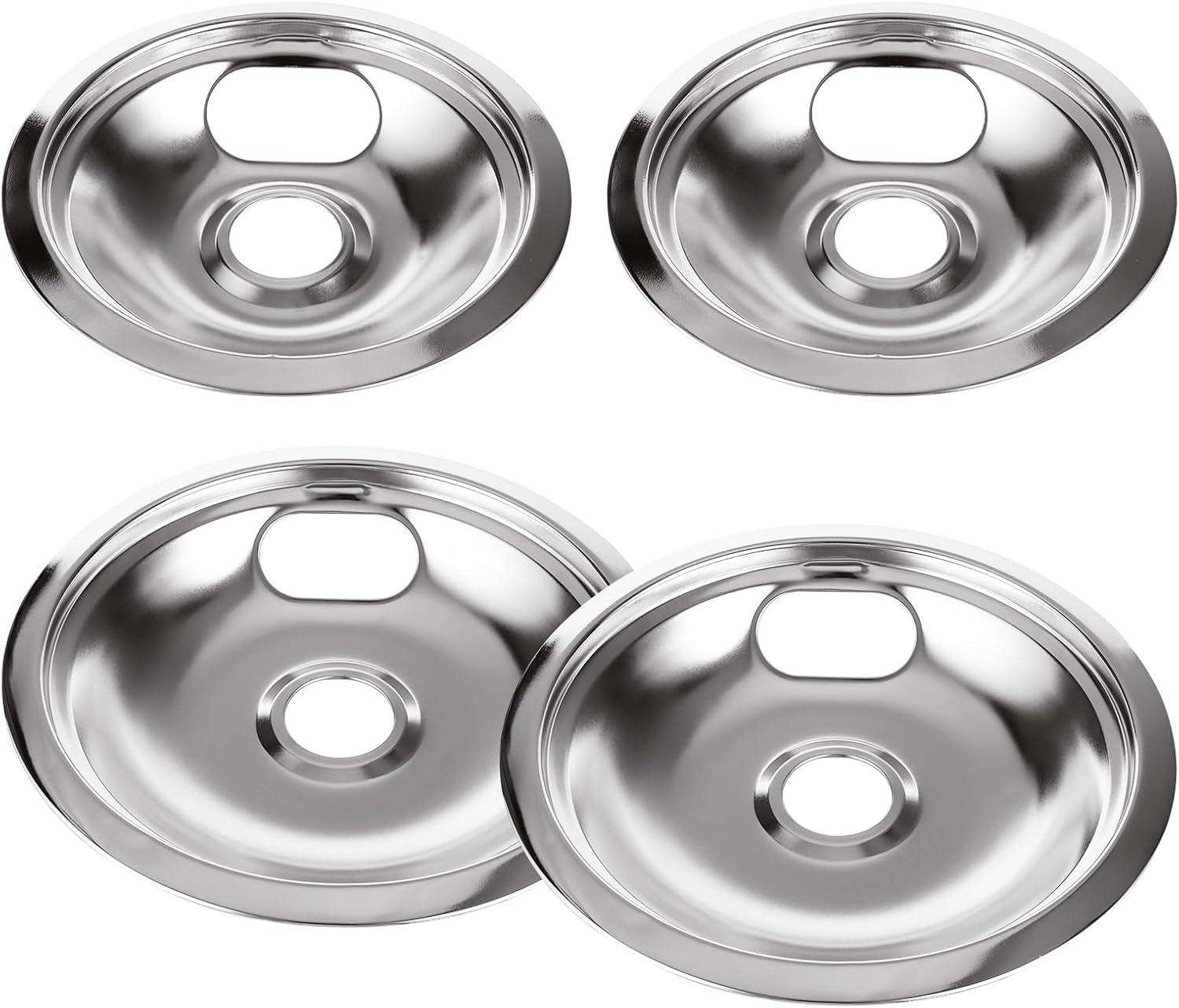 YOUNTHYE 8PCS Burner Drip Pans 6inch 8inch Chrome Range
