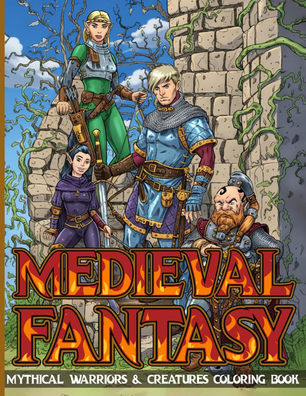 Medieval Fantasy Coloring Book: Dive Into Myth and Legend Coloring Pages Featuring Knights, Castles and Enchanted Realms for Adults and Teens Relaxation
