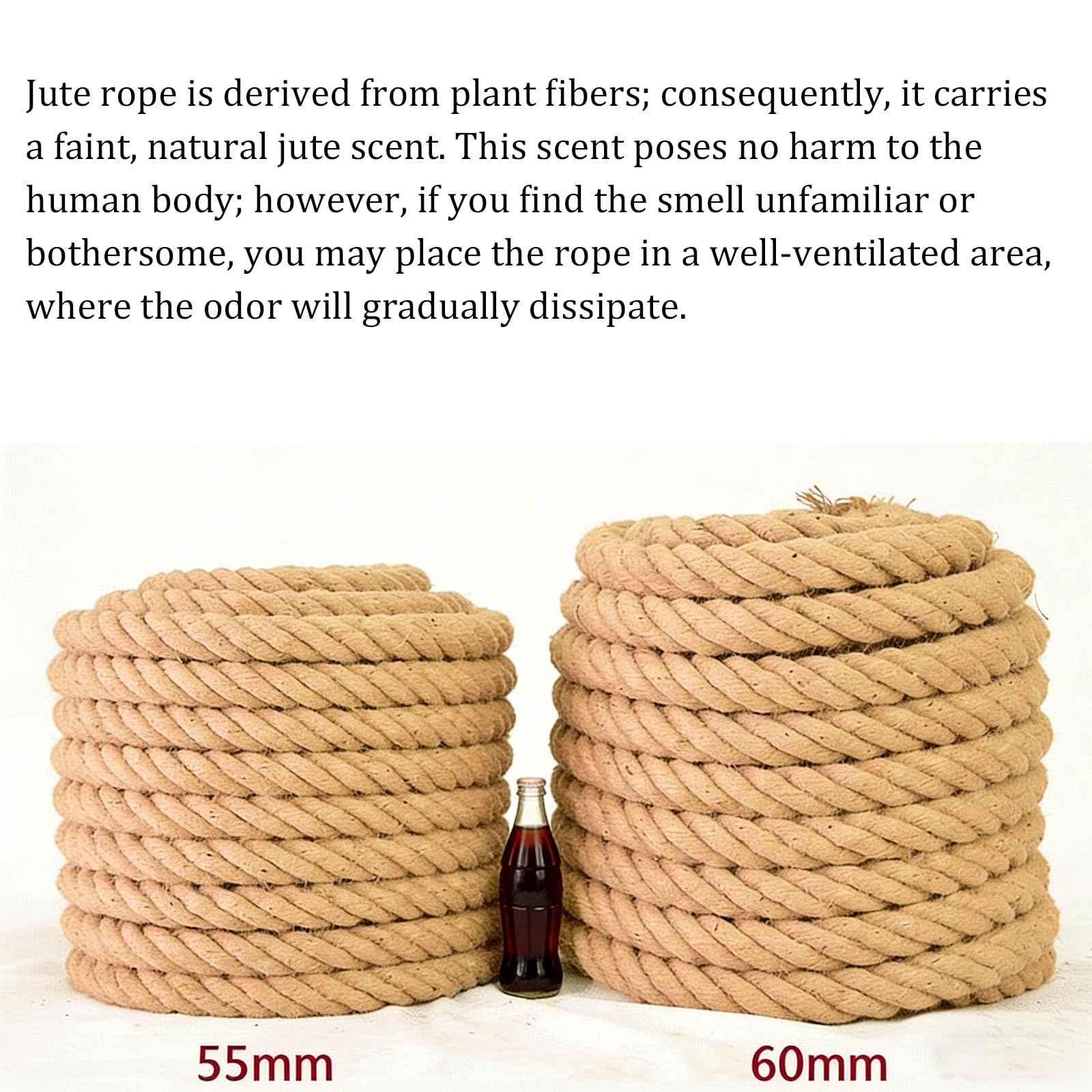 Corde de Jute Robuste, Corde de Chanvre torsadée Durable de 10 m, pour clôtures de Piscine, quais, rambardes, amarres de Bateau, balançoire, tir à la Corde, décoration de Jardin et clôture d