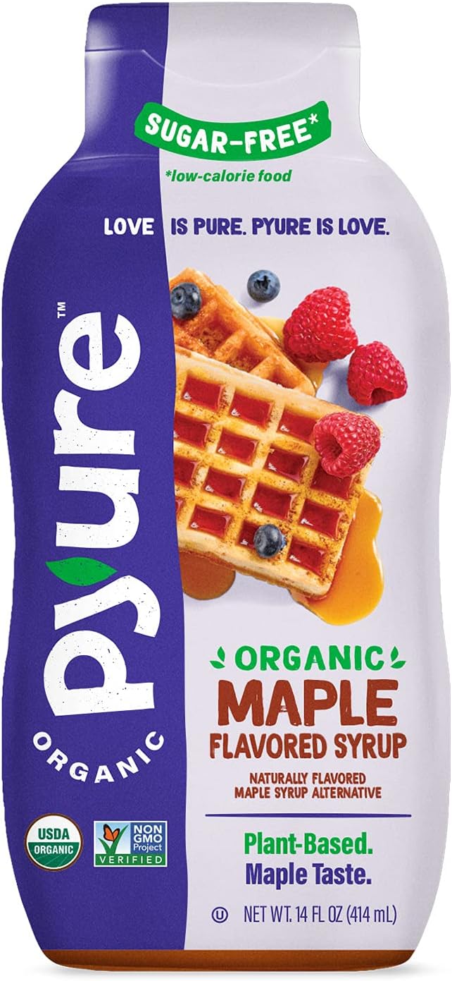 Pyure, Organic Unsweetened Maple Flavor (Maple Syrup, Hot Cake Syrup), 14 fl oz (415 ml), Direct Shipping from Overseas