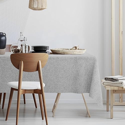 Mantel rectangular, a prueba de aceite, a prueba de derrames y resistente al agua, mantel de microfibra de lino, mantel decorativo de tela para uso