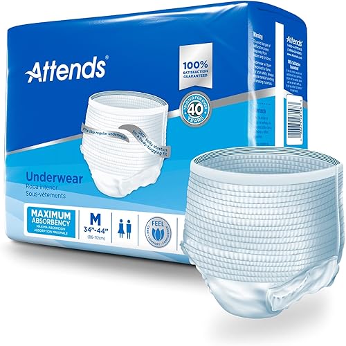 Miniatura 2 de Attends Ropa interior protectora con tecnología DermaDry para el cuidado de la incontinencia de adultos tamaño mediano unisex 20 unidades paquete de