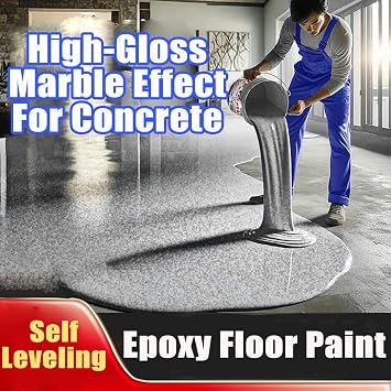 2025 New Forest Epoxy Floor Paint, Epoxy Sand Floor Paint Self Leveling, High-Gloss Marble Effect For Concrete, Waterproof Non-Slip-Quick-Drying, Stain-Resistant (Blue 17.6floz/0.5kg)