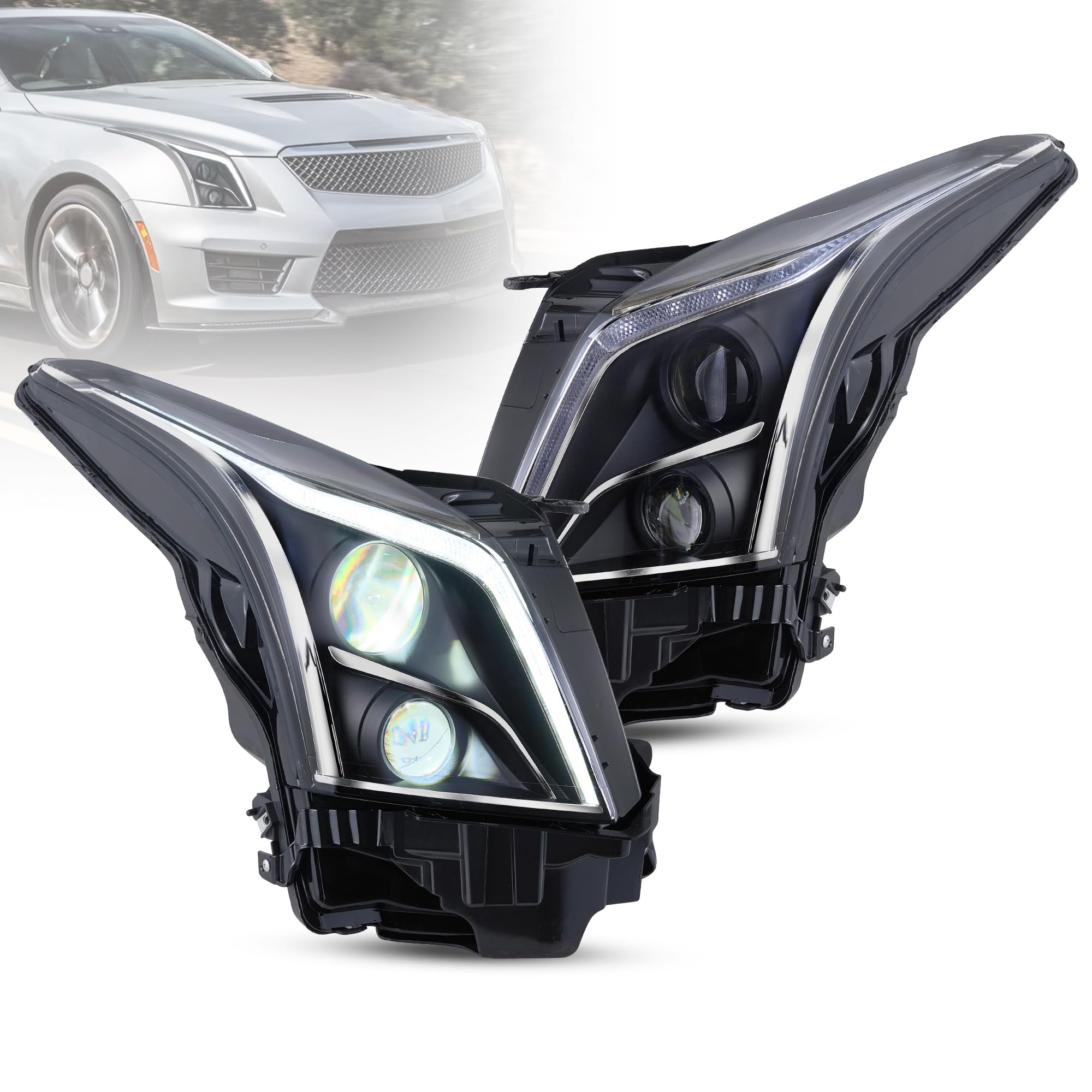Amazon.com: VLAND LED Headlights Fit For Cadillac ATS ATS-V 2013