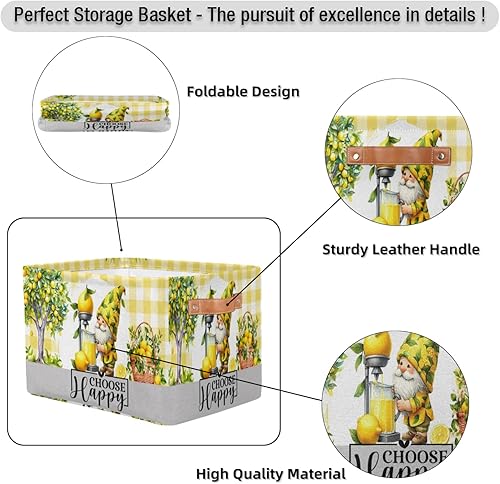 Vista 132 de Cestas de almacenamiento con asas, cubo de almacenamiento rectangular de tela rectangular plegable de juguetes para armario, estantes, lavandería, C