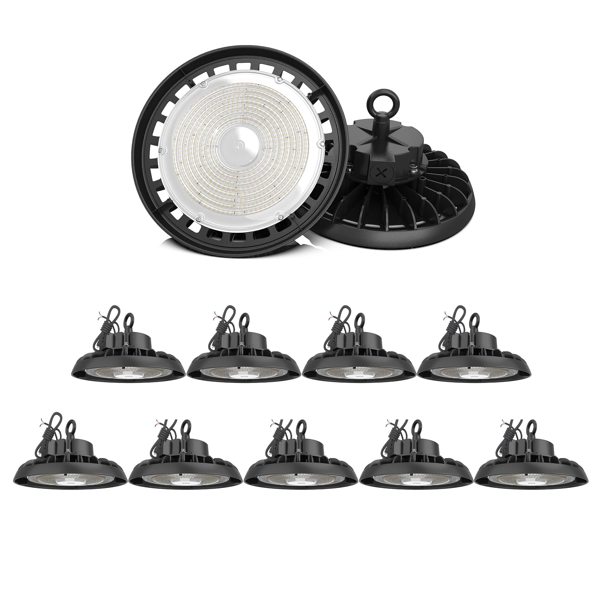 LEDMyplace 240W UFO LED High Bay Light 5700K Cool White 0-10V Dimmable 37200 Lumens IP65 Rated UL DLC