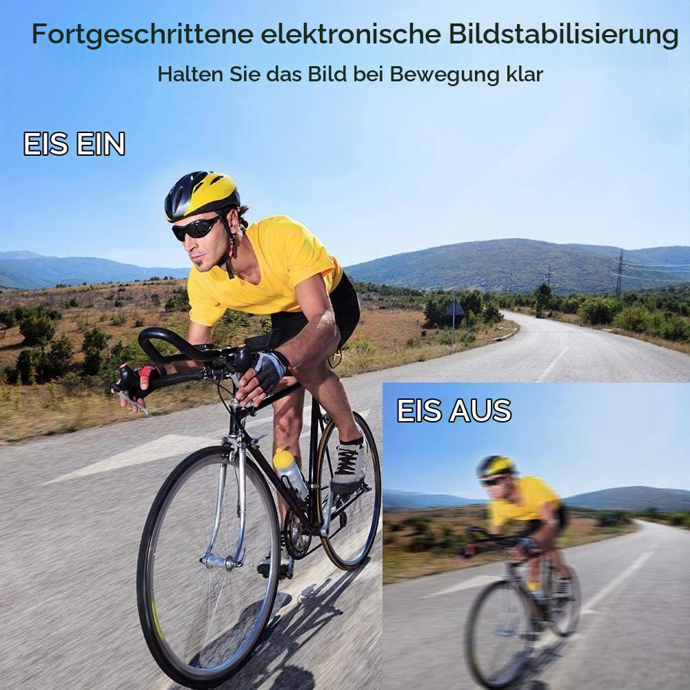 Akaso Action Cam 4K30FPS 20MP WiFi Actionkamera mit Touchscreen EIS 4X Zoom Fernbedienung 40m Unterwasserkamera mit 2X 1350mAh Akkus und Helmzubehör Kit – Bild 3