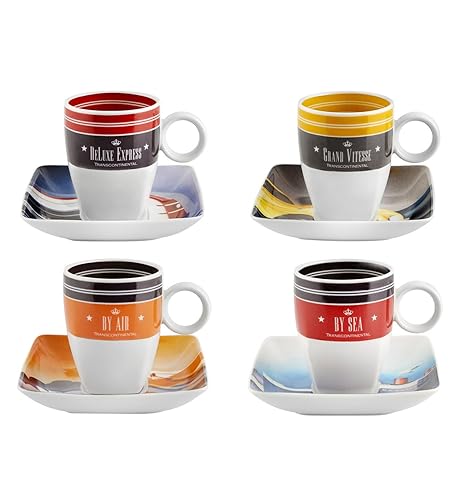 VISTA ALEGRE - Transcontinental (Ref # 21122115) Juego de 4 tazas y platillos de porcelana