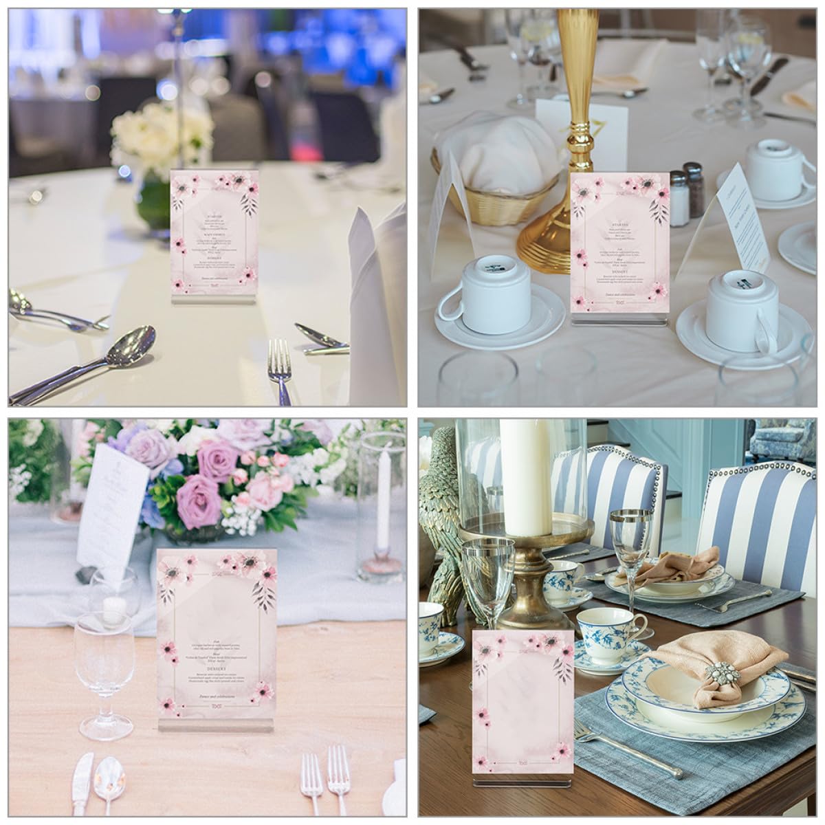 VALICLUD 10 Stück Transparenter T förmiger Acrylständer Preisschildhalter mit Stabilem Boden Design Doppelseitiger Menühalter für Restaurant und Riegel Geeignet