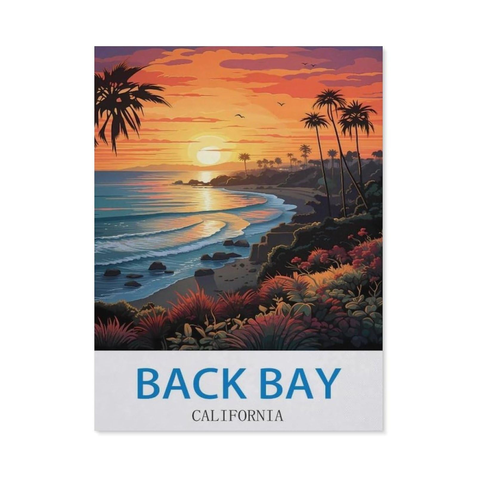 BEAYODKP 5D DIY Diamond Painting Kit，Back Bay California，Crystal Mosaic Full Drill Round Diamond Painting Embroidery Accessories（30 x 40 cm/11.81 x 15.74 inches）-CM11
