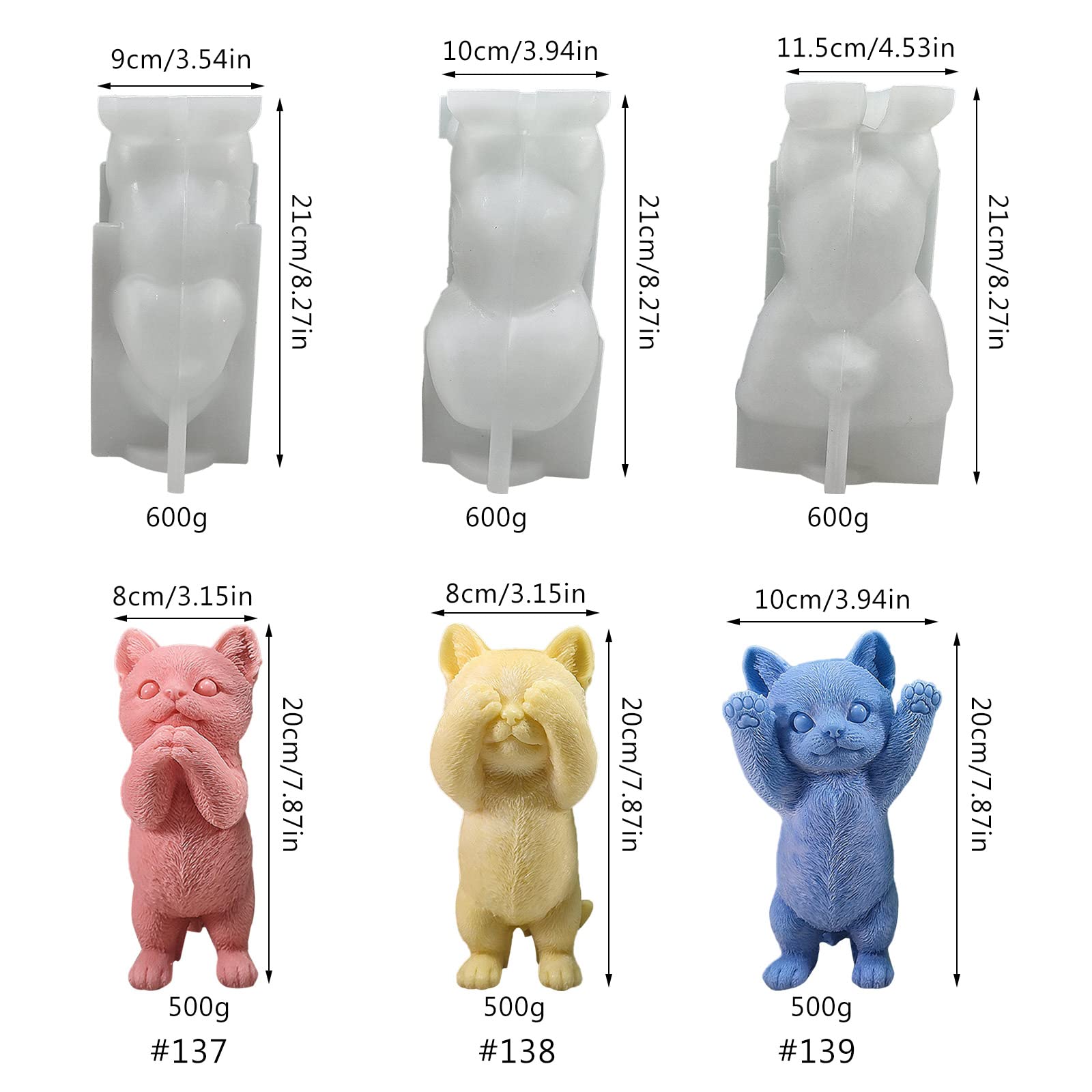 3D stojący silikon urocze zwierzę mydło żywica tynk forma do robienia czekolady narzędzie do pieczenia ładny prezent forma gipsowa