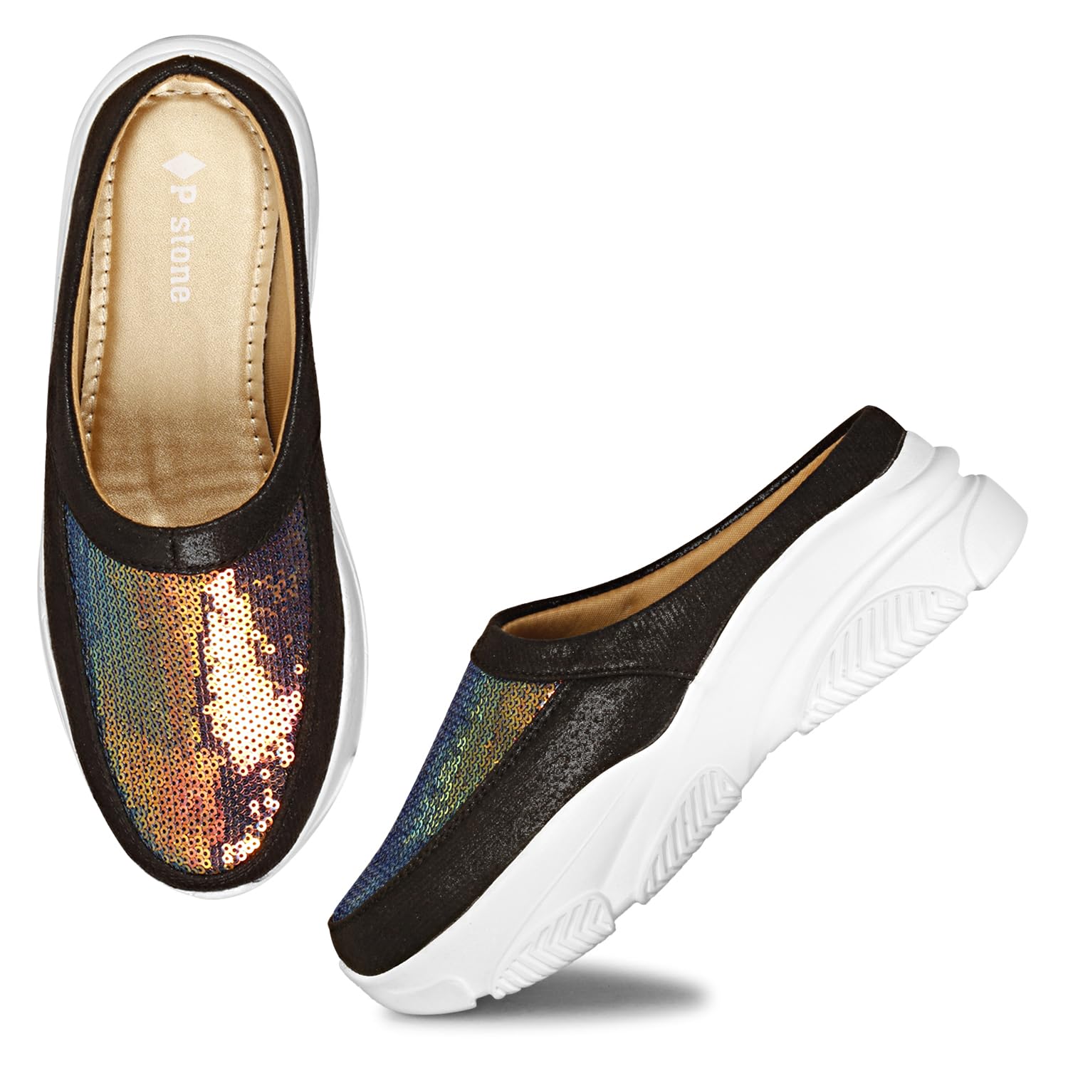 P stone Slip On Mules Shoe for Woman Everyday Sneaker Girls Athletic (Black, 5) (B0CZDX9KFS) Amazon Price History, Amazon Price Tracker