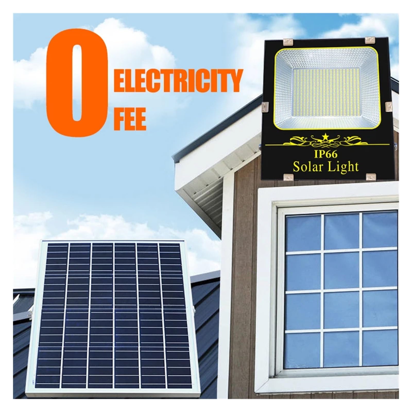 Lampa solarna zewnętrzna, 2000W lampa LED typu Flood światła słoneczne ogrodowa lampa LED Refletor budynki światło słoneczne wodoodporna lampa reflektor awaryjna lampa ścienna