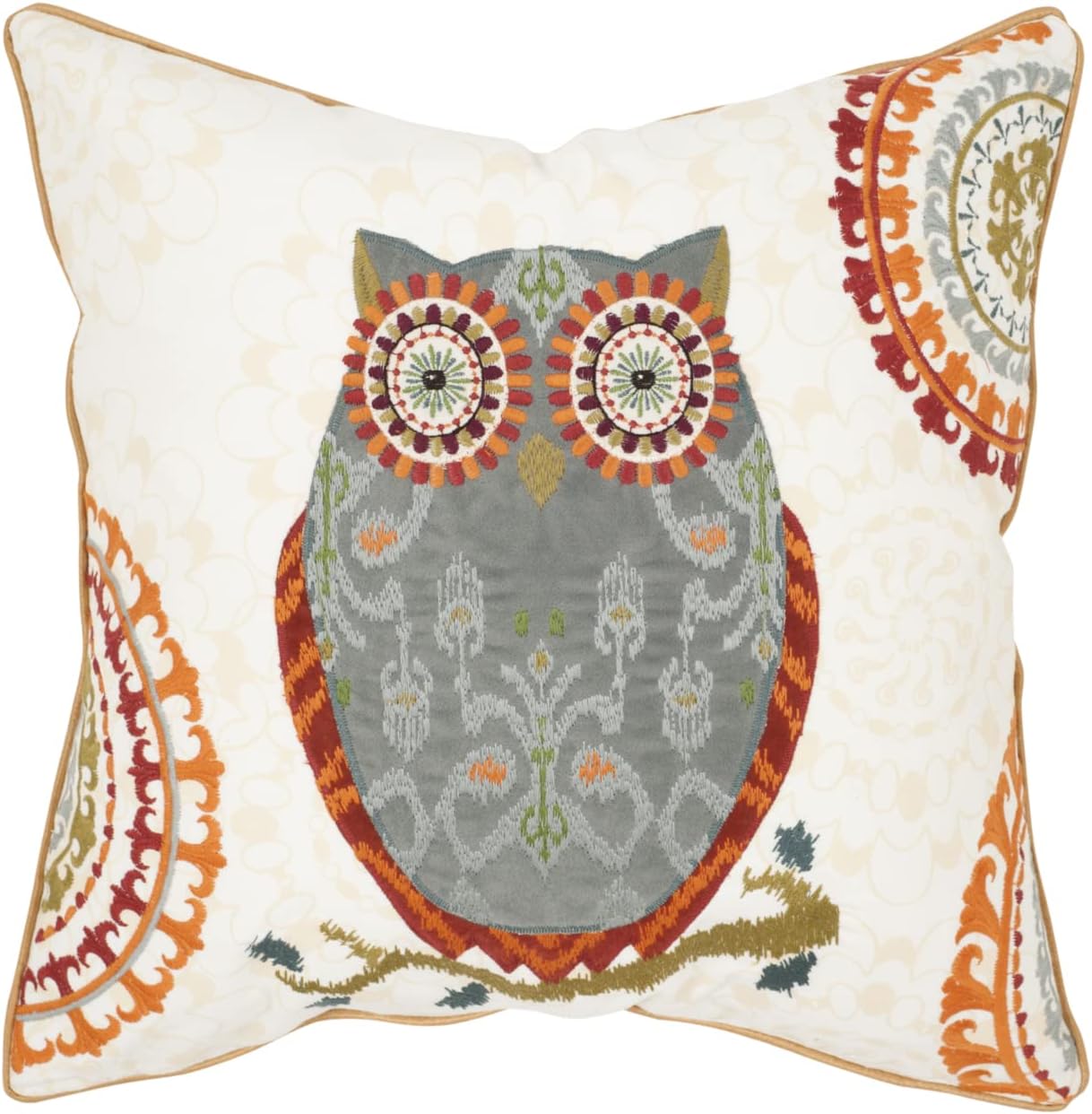 SAFAVIEH Pillows Collection Percy Decorative Pillow, 22-Inch, Gray, Set of 2
