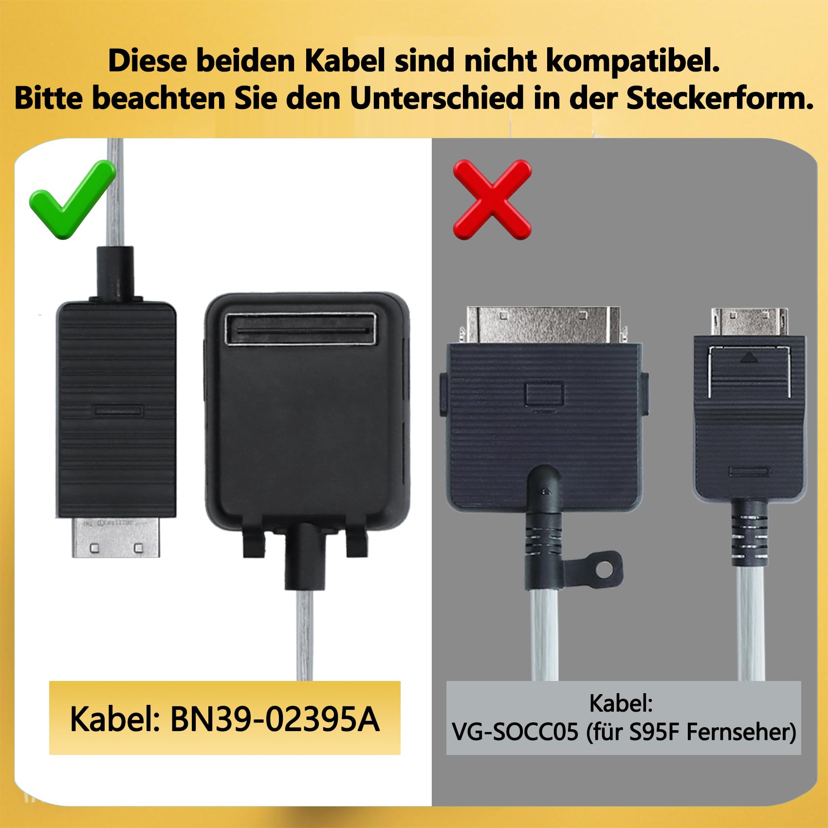 5 m/16,4 Fuß BN39-02395A one Connect Kabel istnur Kompatibel für Samsung QLED TV 55-75 Zoll Q7FN Q8FN Q8CN Q9FN Serie, 2018 Modell（Nicht Kompatibel mit Allen 8K-Fernsehern!!!）