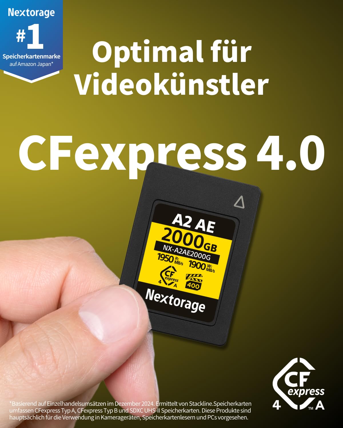 Nextorage CFexpress 4.0 Typ A Karte 500GB, japanische speicherkarte datenspeicher CF Express Type A, Kamera Zubehör für Sony, A2AE NX-A2AE500G