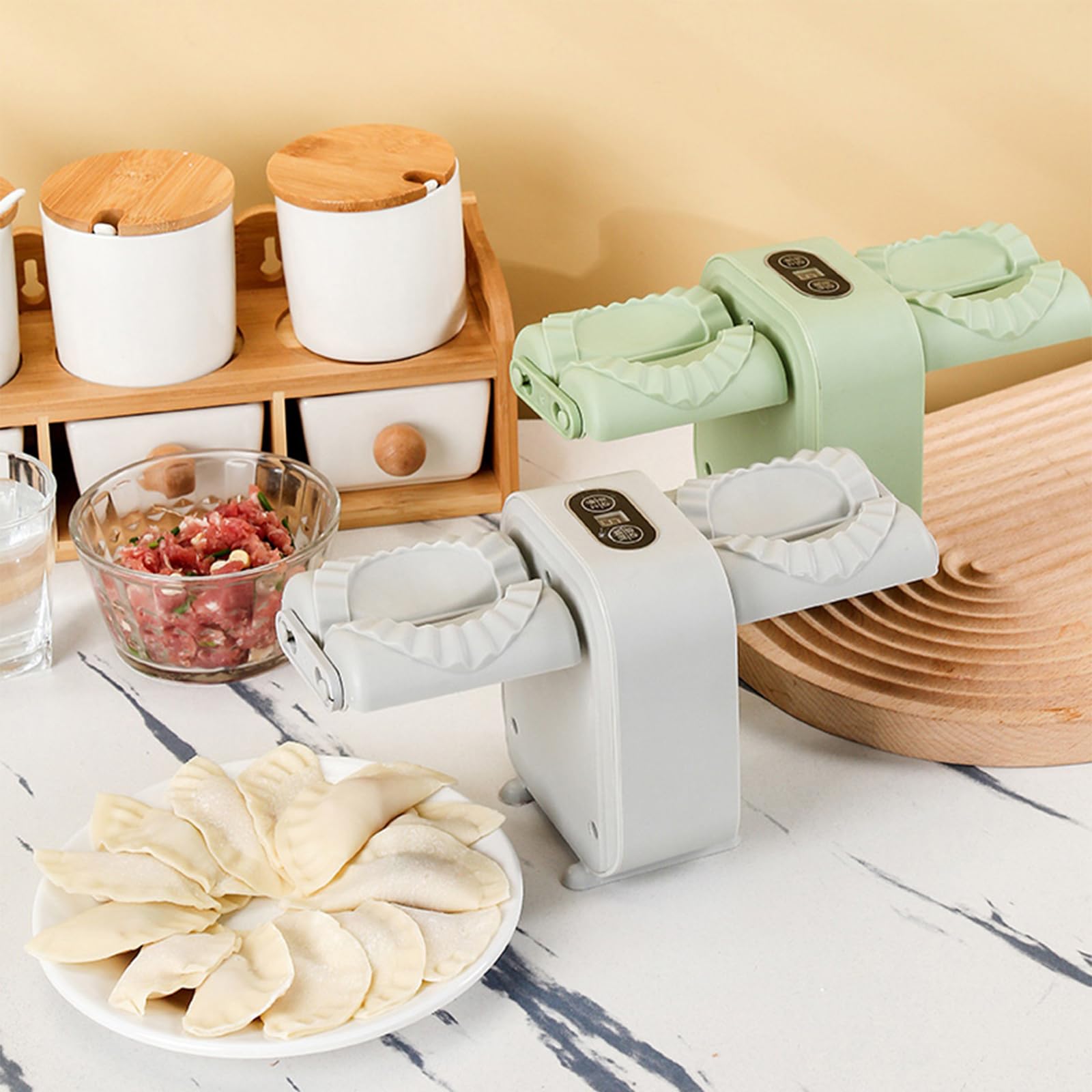 Macchina Automatica per Avvolgere Gnocchi Elettrici - Pressa per Ravioli e Gnocchi Italiani (Grigio)