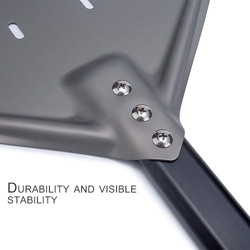 Miniatura 3 de G.a HOMEFAVOR Pela de pizza perforada, 12 x 14 pulgadas rectangular para pizza, pala de torneado de aluminio anodizado profesional, 26 pulgadas en