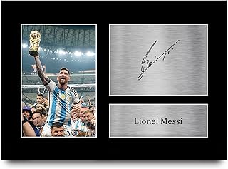 HWC Trading Argentina Lionel Messi Gift Signed A4 Printed Autograph Barcelona Gifts Photo Display